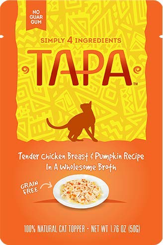 Tapa 855012 chicken-breast-pumpkin topper enhances kibble flavor for picky cats during meals