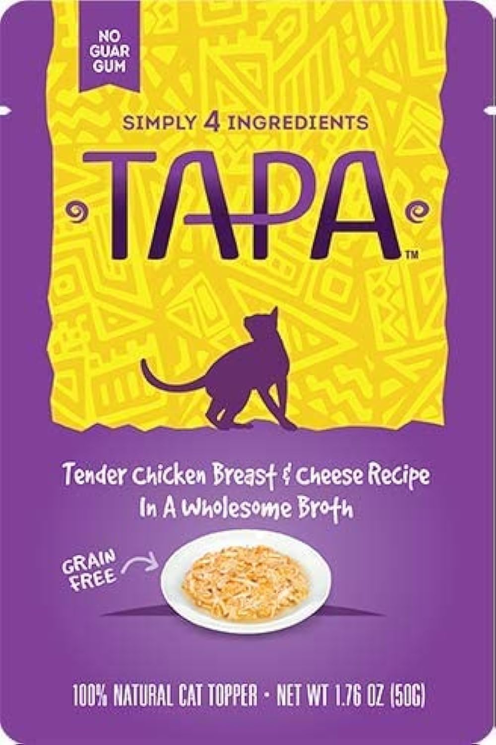 Tapa Tender Chicken Breast and Cheese Topper on dish boosts kibble appeal for picky cats