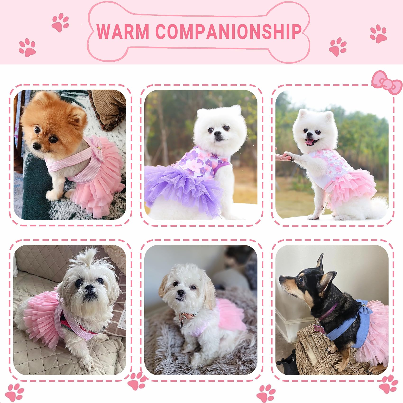 Tapbull dog dresses striped mesh four-pack size chart image offers quick fit guidance for small pets.