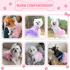Tapbull dog dresses striped mesh four-pack size chart image offers quick fit guidance for small pets.