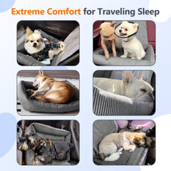 Tapizado dog car seat adjustable safety belt ensures safe travels.