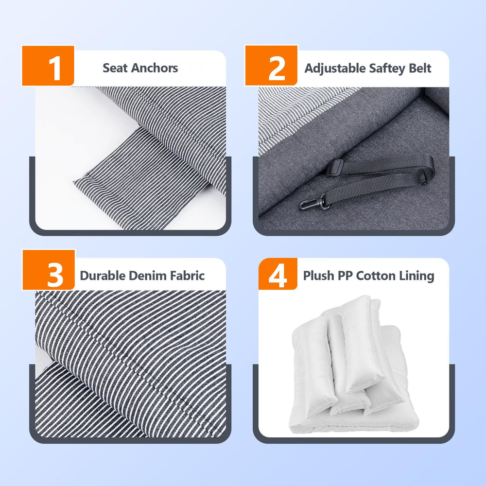 Tapizado dog car seat removable washable cover for easy cleaning.