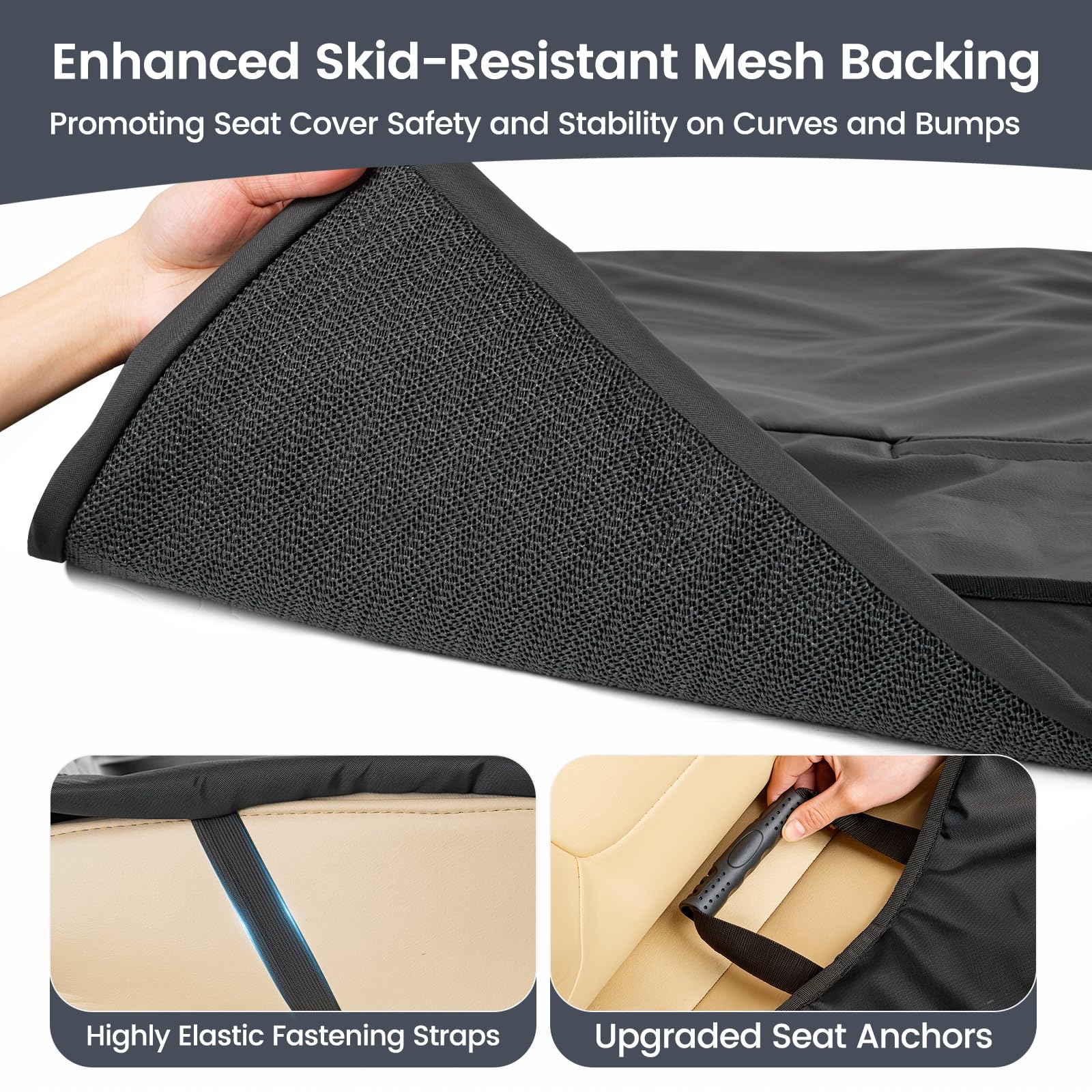 Tapizado elastic straps secure the cover for stable protection on the go.