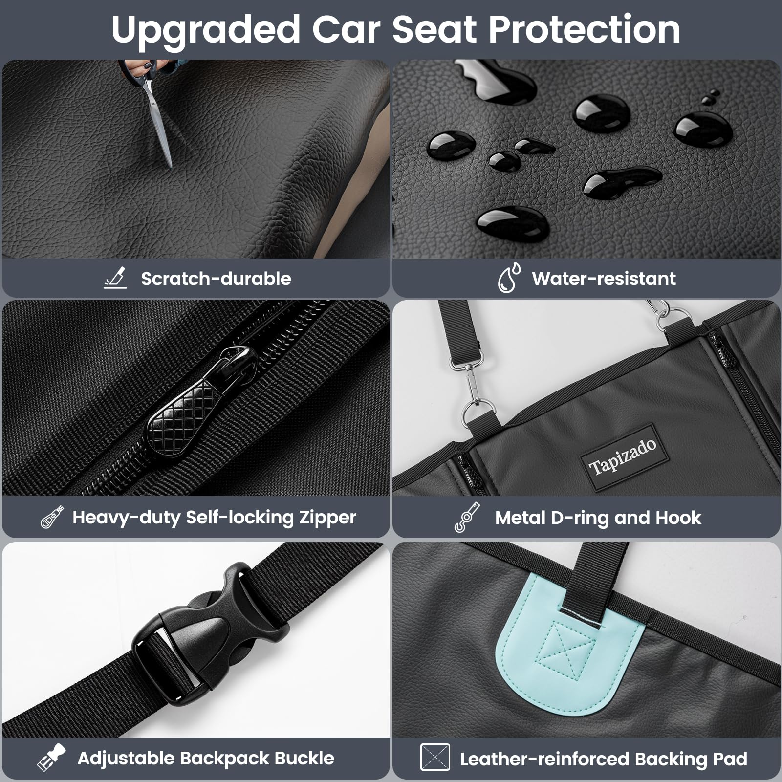Tapizado protects leather seats from pet hair and muddy paw prints.