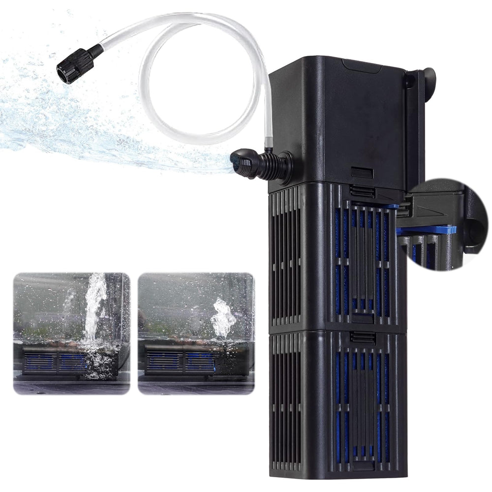 Tararium Aquarium Filter front view shows compact design for space-saving setup.