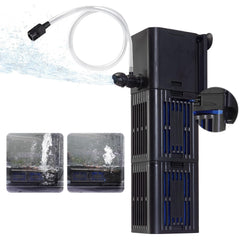 Tararium Aquarium Filter front view shows compact design for space-saving setup.