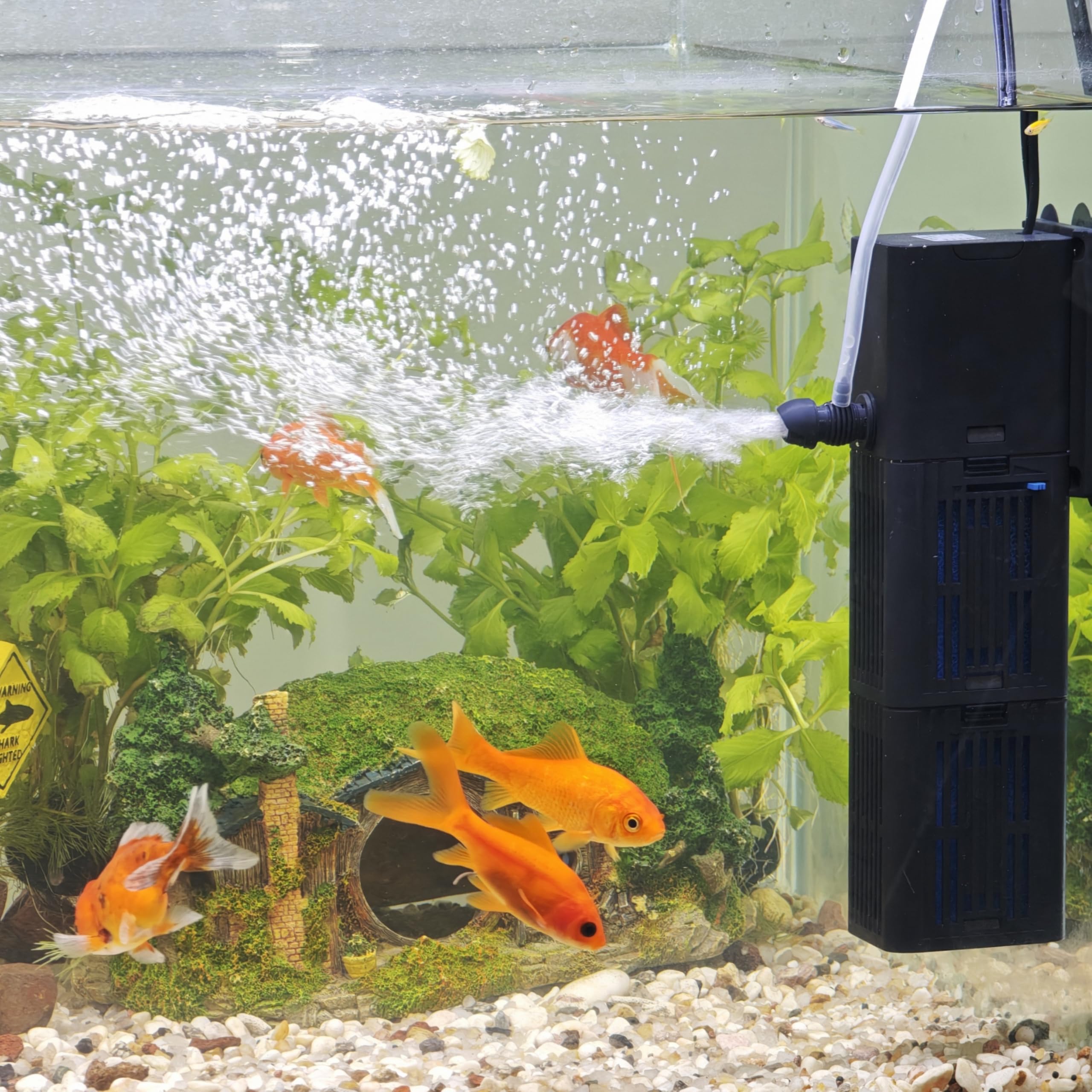 Tararium Aquarium Filter side view demonstrates easy placement beside the tank.