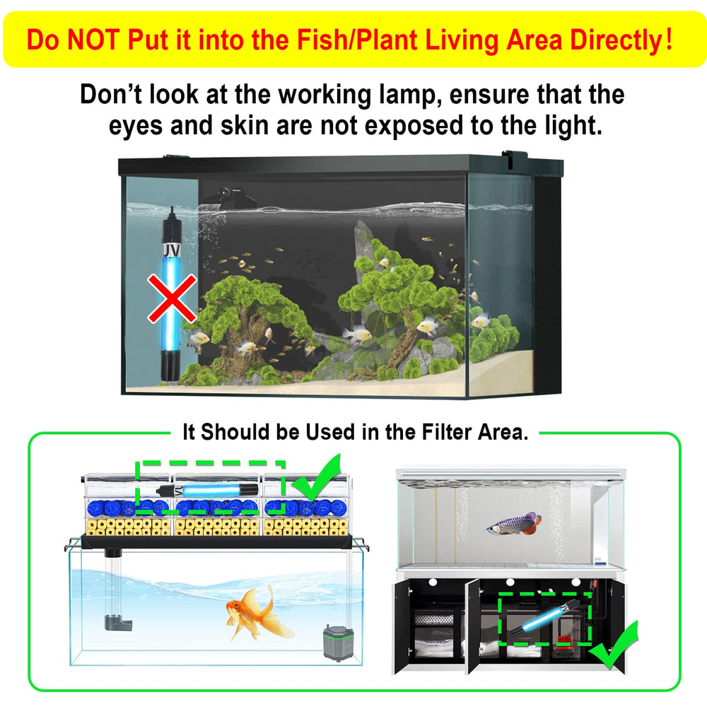 Tararium Aquarium Light 7W cloudy water before shows tint reduction potential