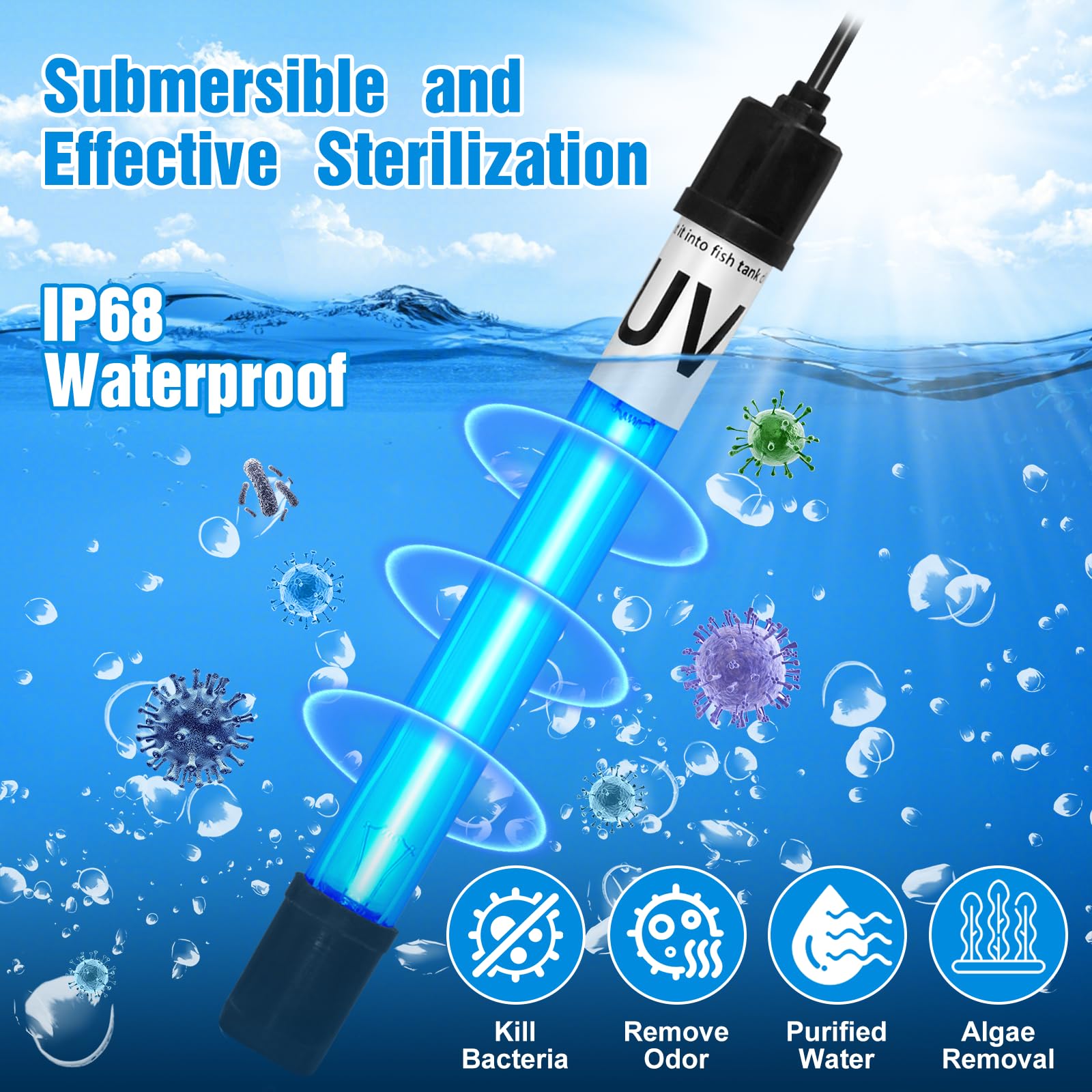 Tararium Aquarium Light 7W installation guide highlights simple mounting steps in a filter