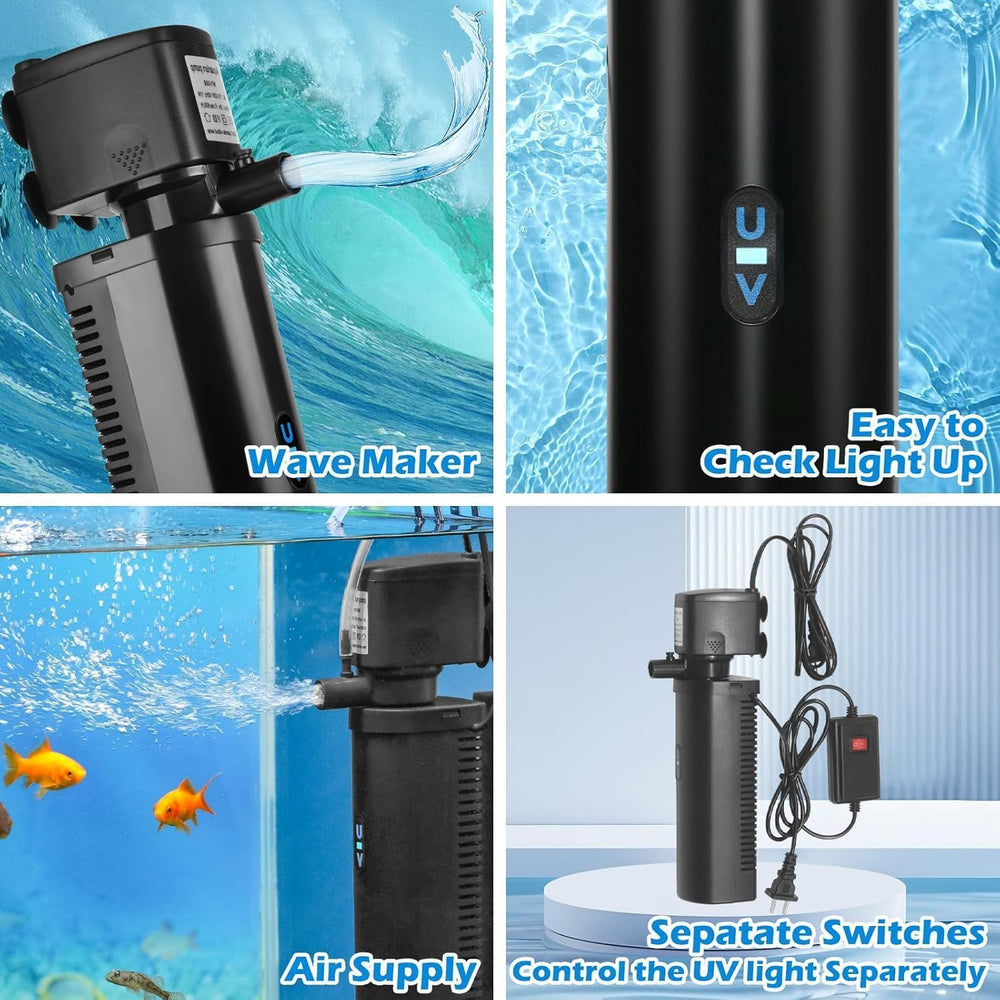 Tararium U-V Filter with separate switches lets you run filters or lights independently.