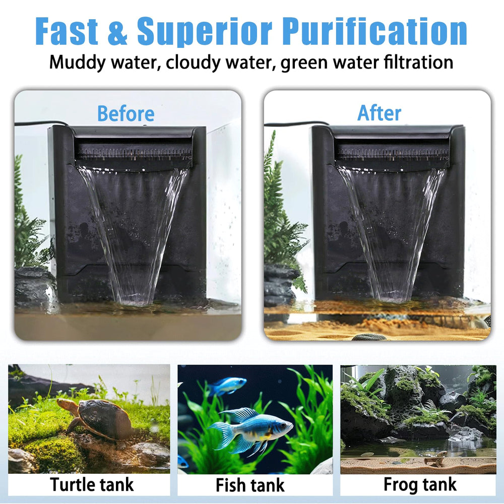TARARIUM bottom-suction turtle-filter removes debris from tank bottom