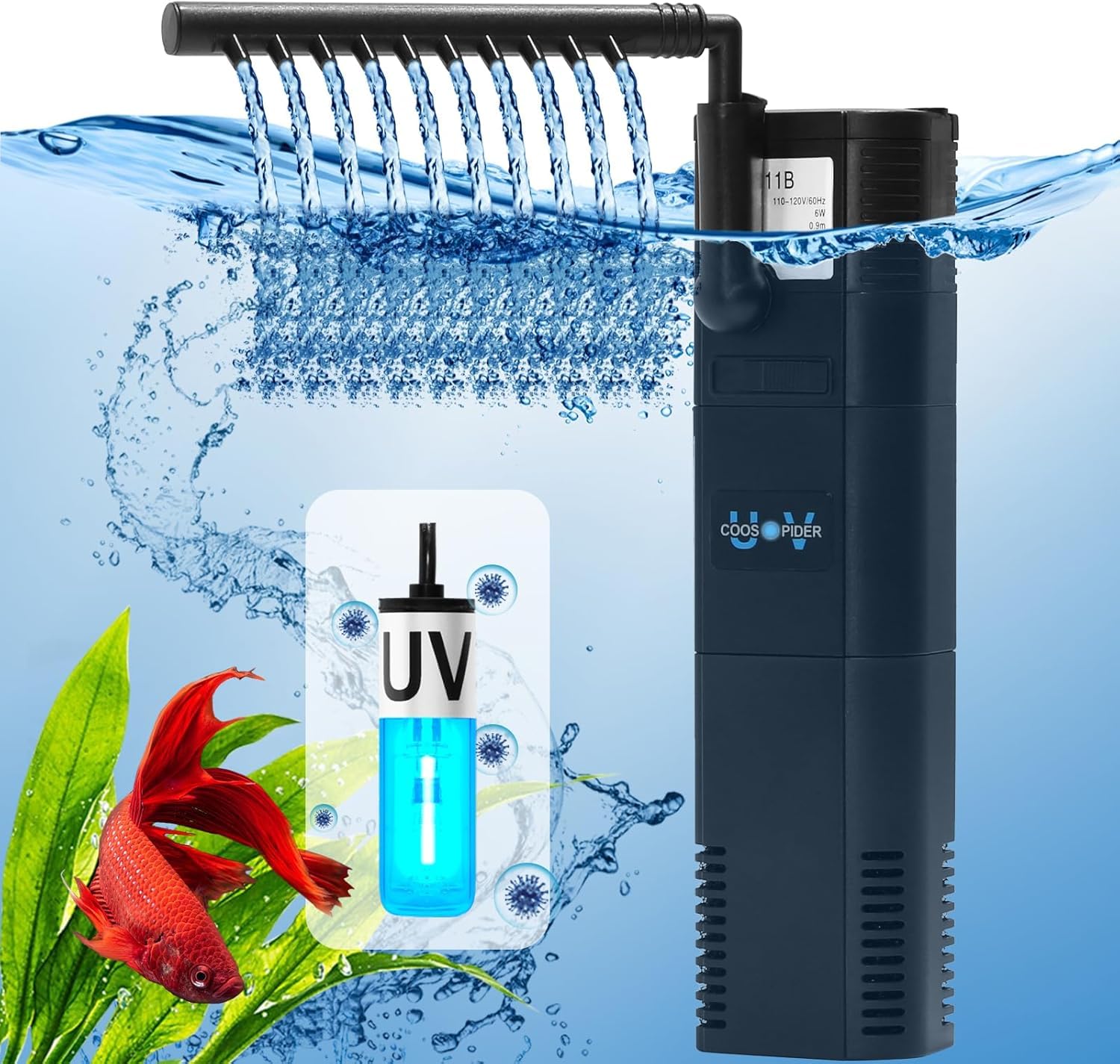 TARARIUM small fish tank filter clear water view highlights enhanced viewing for aquatic life
