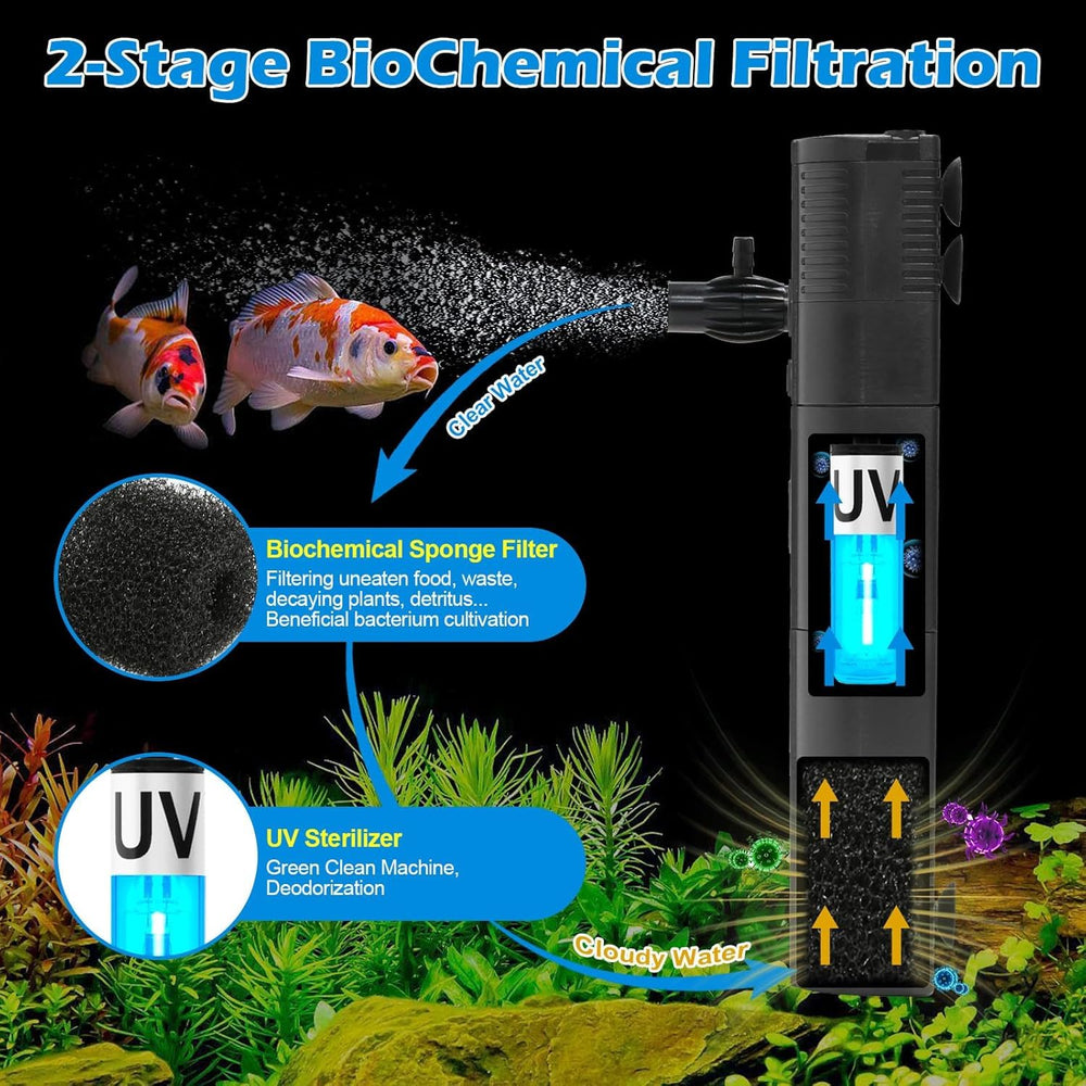 TARARIUM small fish tank filter separate switches emphasize independent pump and light control