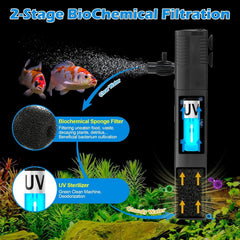TARARIUM small fish tank filter separate switches emphasize independent pump and light control