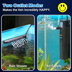 TARARIUM small fish tank filter UV light active image highlights crystal-clear water and algae control