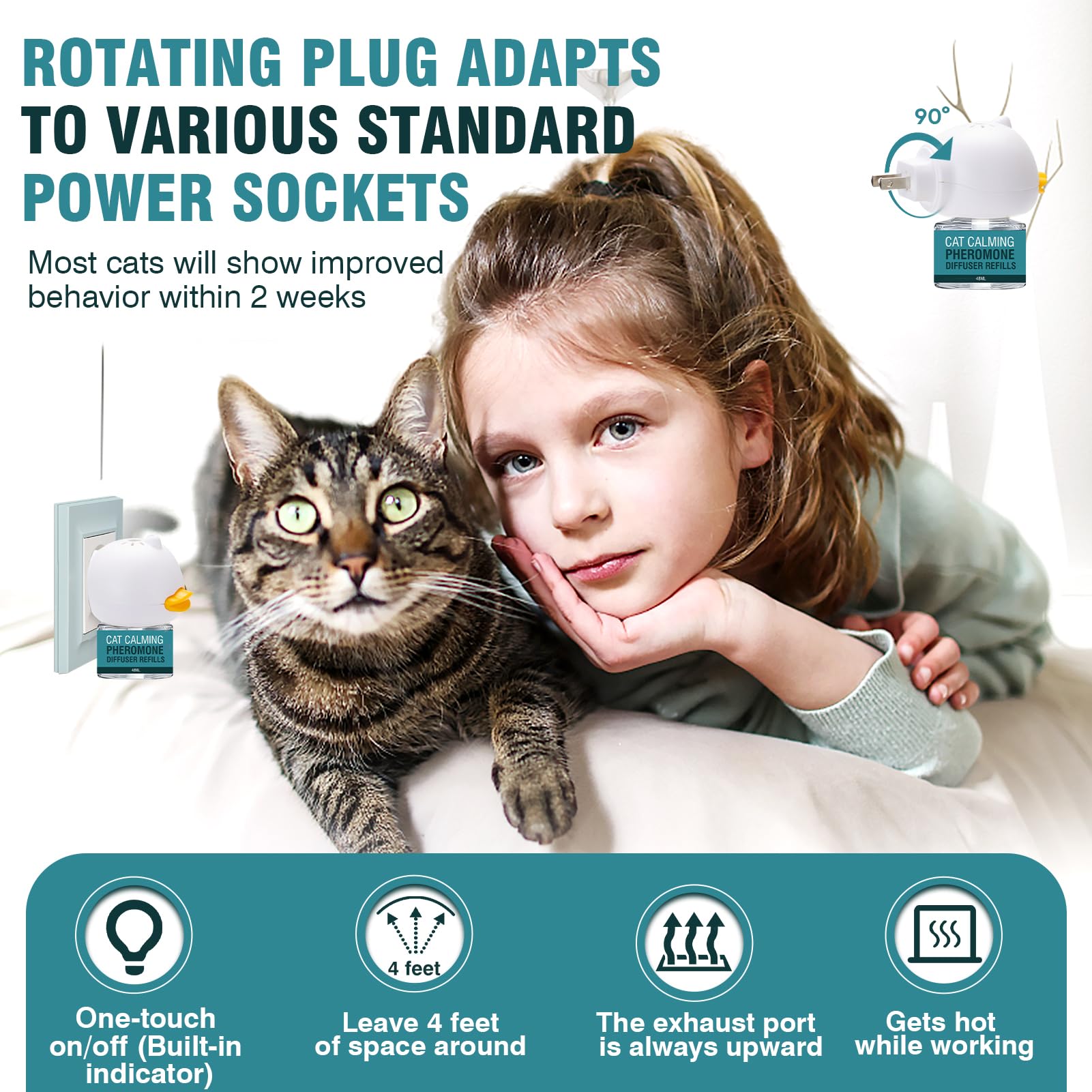Taraxa Cat Calming Diffuser front view shows discreet plug-in design