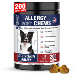 Taraxa dog allergy relief bottle demonstrates seasonal itch support for dogs.