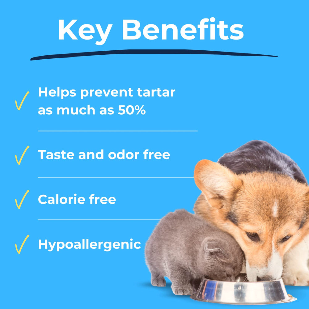 Dog and cat usage setup with DentaTabs for convenient mouth care.