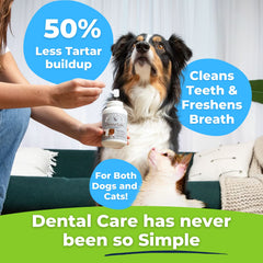 DentaTabs powder dissolving in water demonstrates easy daily oral care.
