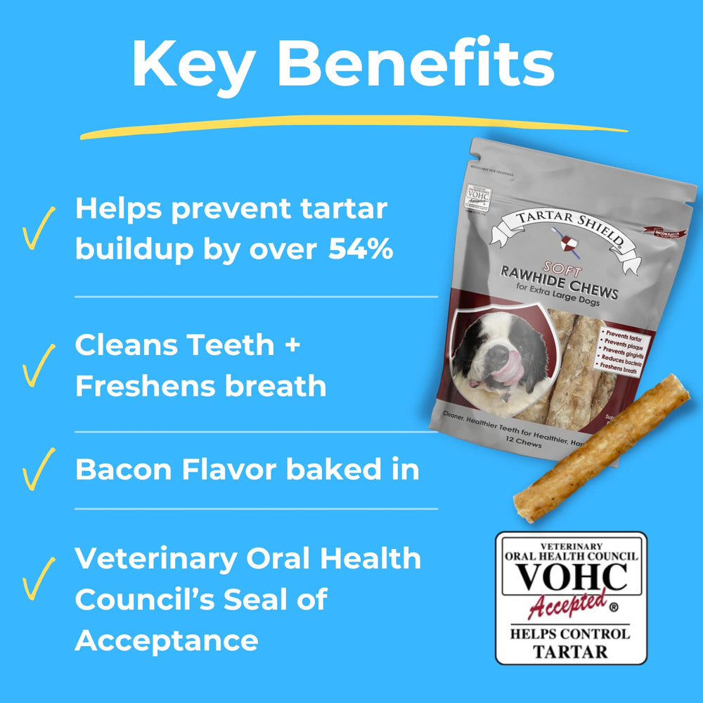 Tartar Shield USA-made badge emphasizes quality and local sourcing for large-dog treats.