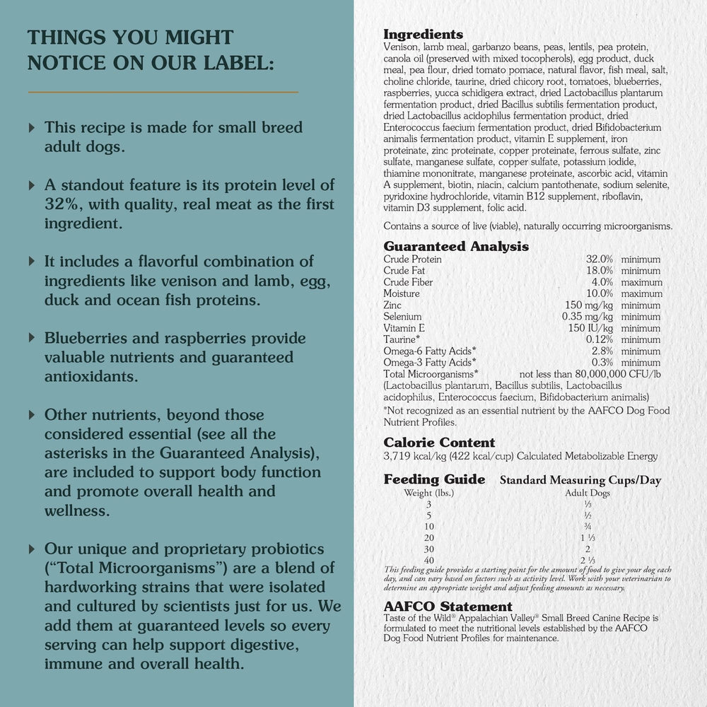 Taste of the Wild Appalachian Valley probiotics and prebiotics image supports digestion