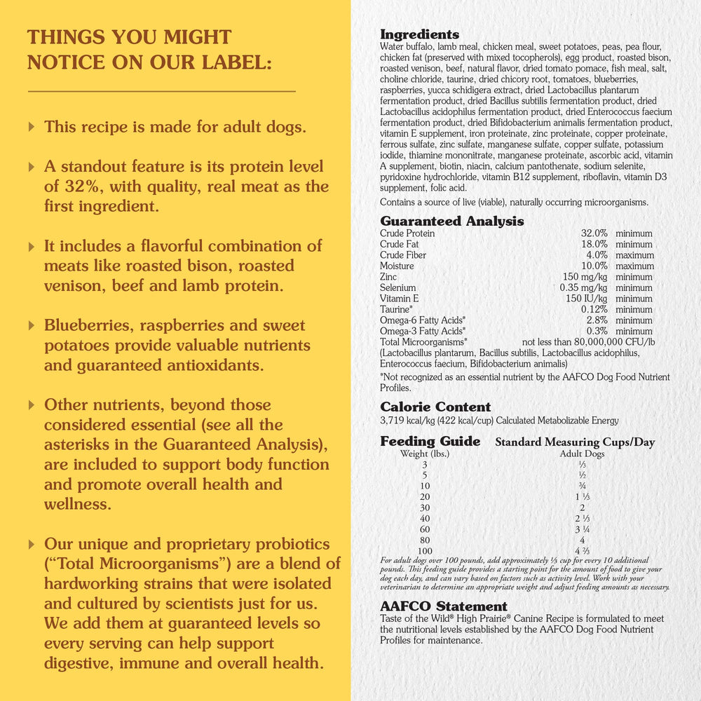 Taste of the Wild High Prairie fruits and vegetables image providing antioxidant-rich nutrition