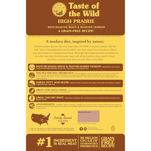 Taste of the Wild High Prairie real meat ingredient closeup highlights top-quality protein