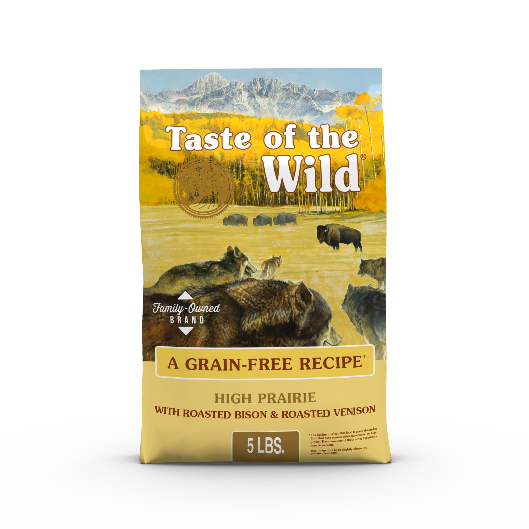 Taste of the Wild High Prairie roasted bison and venison dry dog food bowl for active dogs