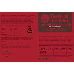 Taste of the Wild Southwest Canyon beef in gravy can serving bowl highlights a complete meal for energy.
