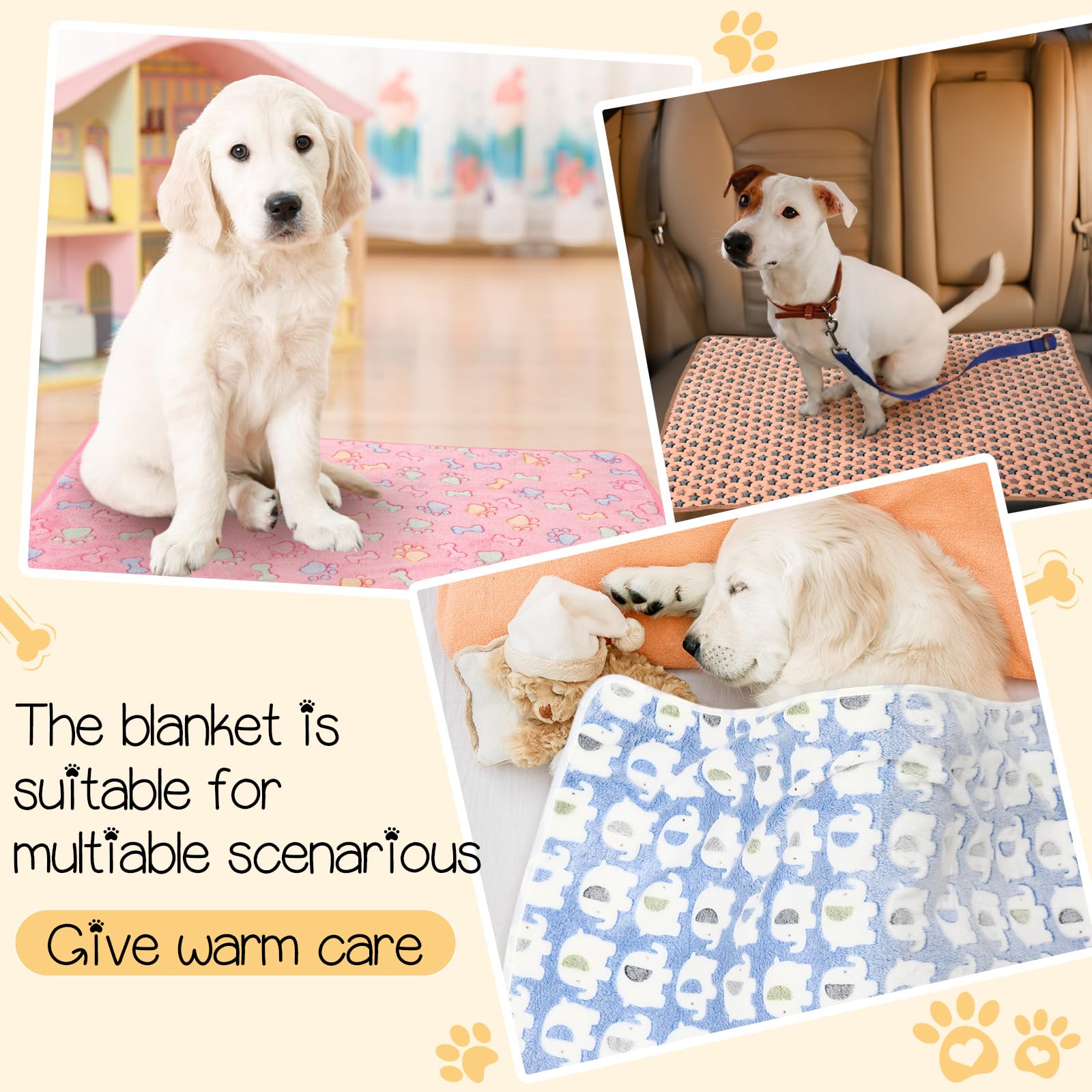 Tatuo patterned color variety showcasing paws, stars, bones and elephants.