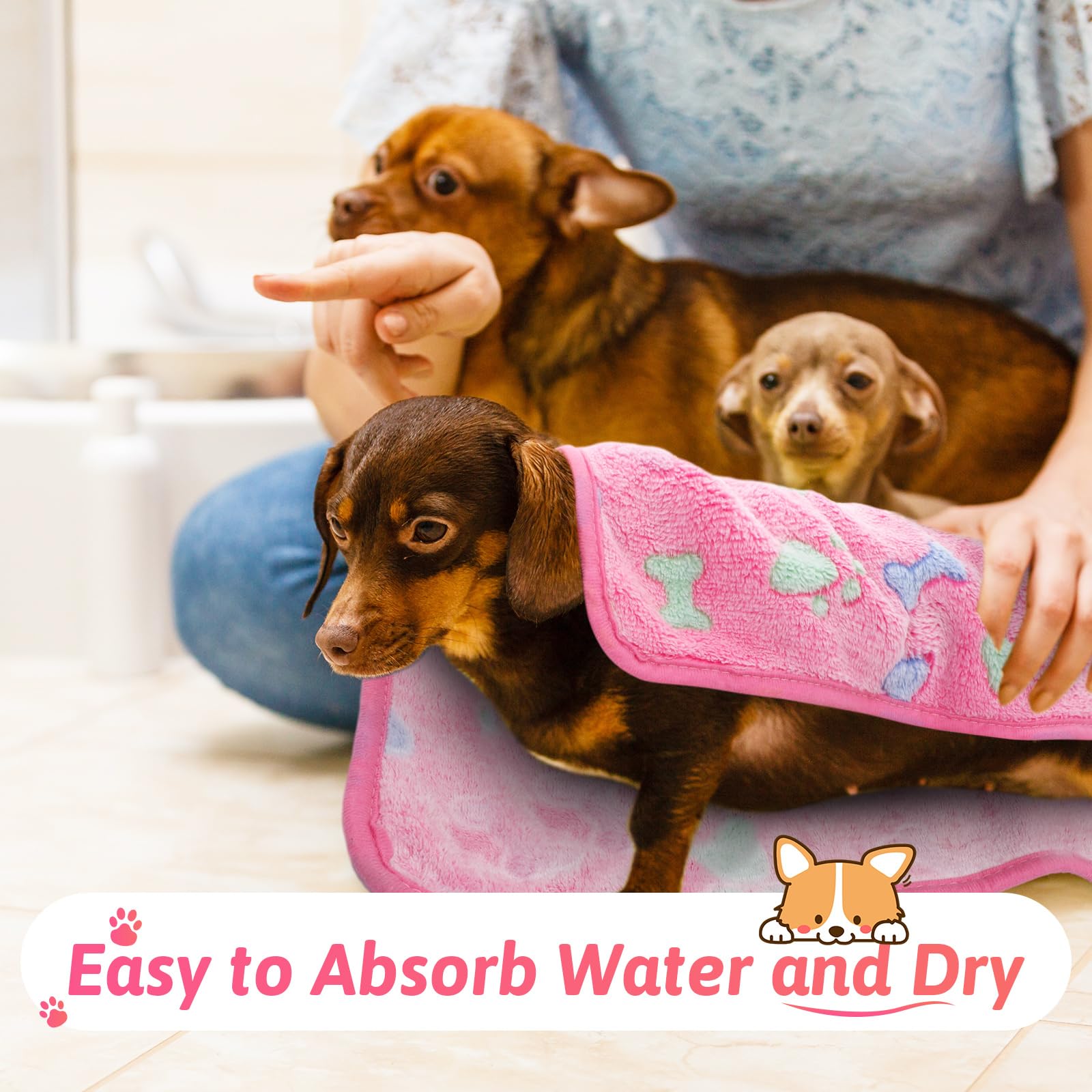Tatuo puppy blanket blue star pattern adds cute flair while travel-friendly warmth.