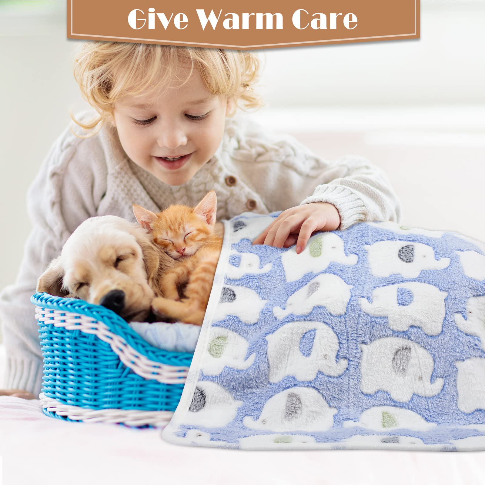 Tatuo puppy blanket paw camel pattern breathable warmth for tiny pets.