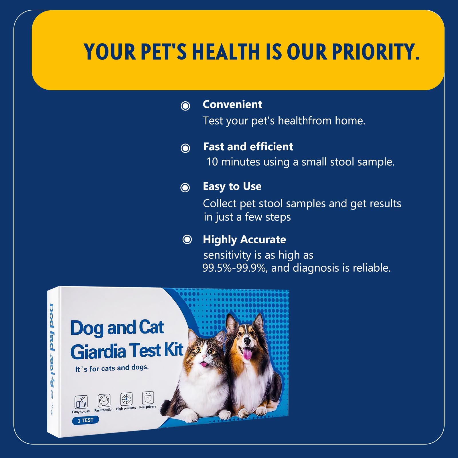 Tauphete Giardia test for cats and dogs is practical for home pet care