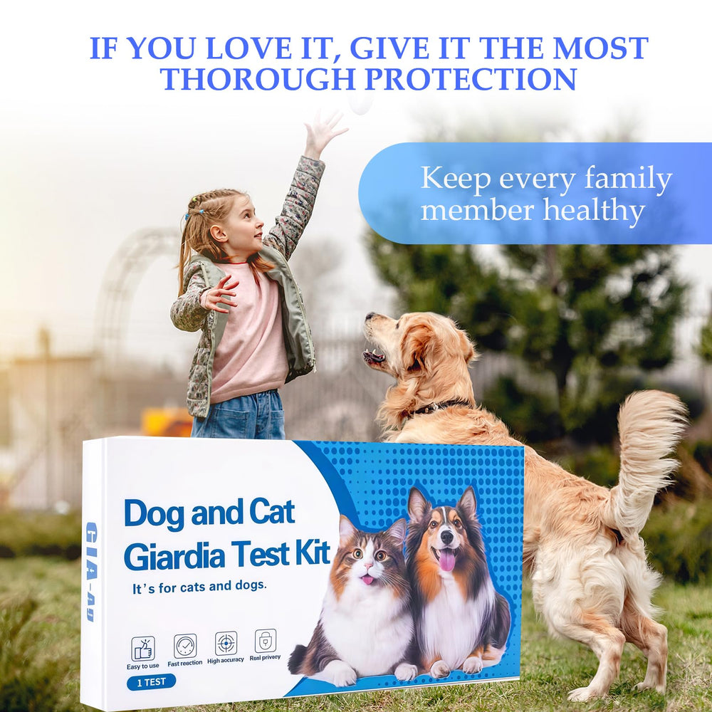 Tauphete Giardia Test Kit instruction card outlines a fast, simple workflow