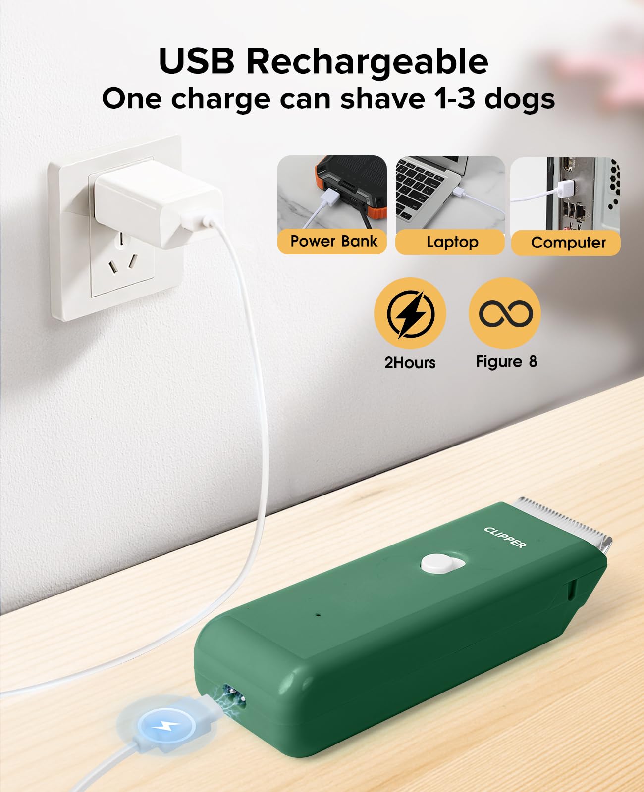 Tawiijou pet clipper kit includes guides and cleaning brush