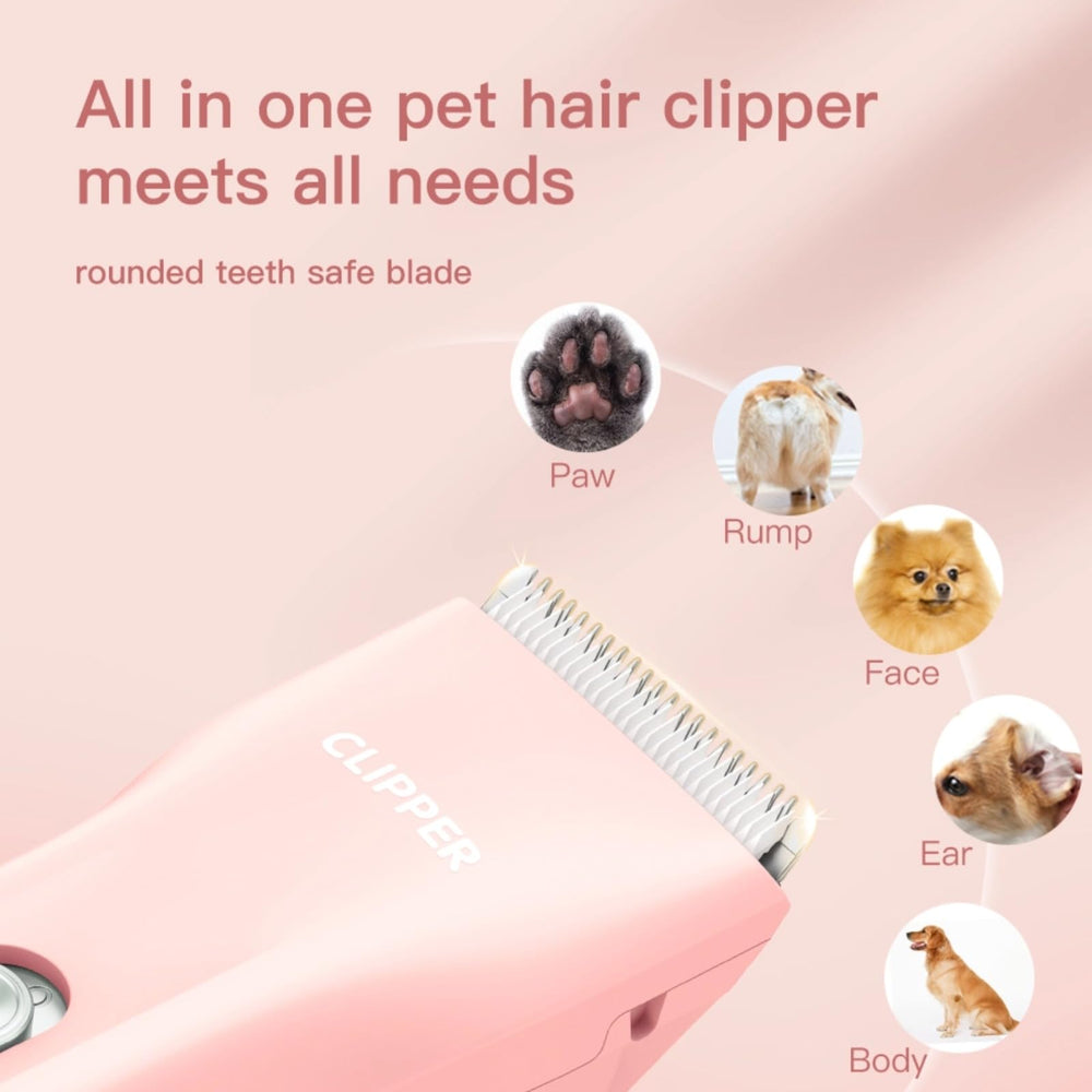 Tawiijou Pet Hair Clipper USB rechargeable for cordless grooming on the go.