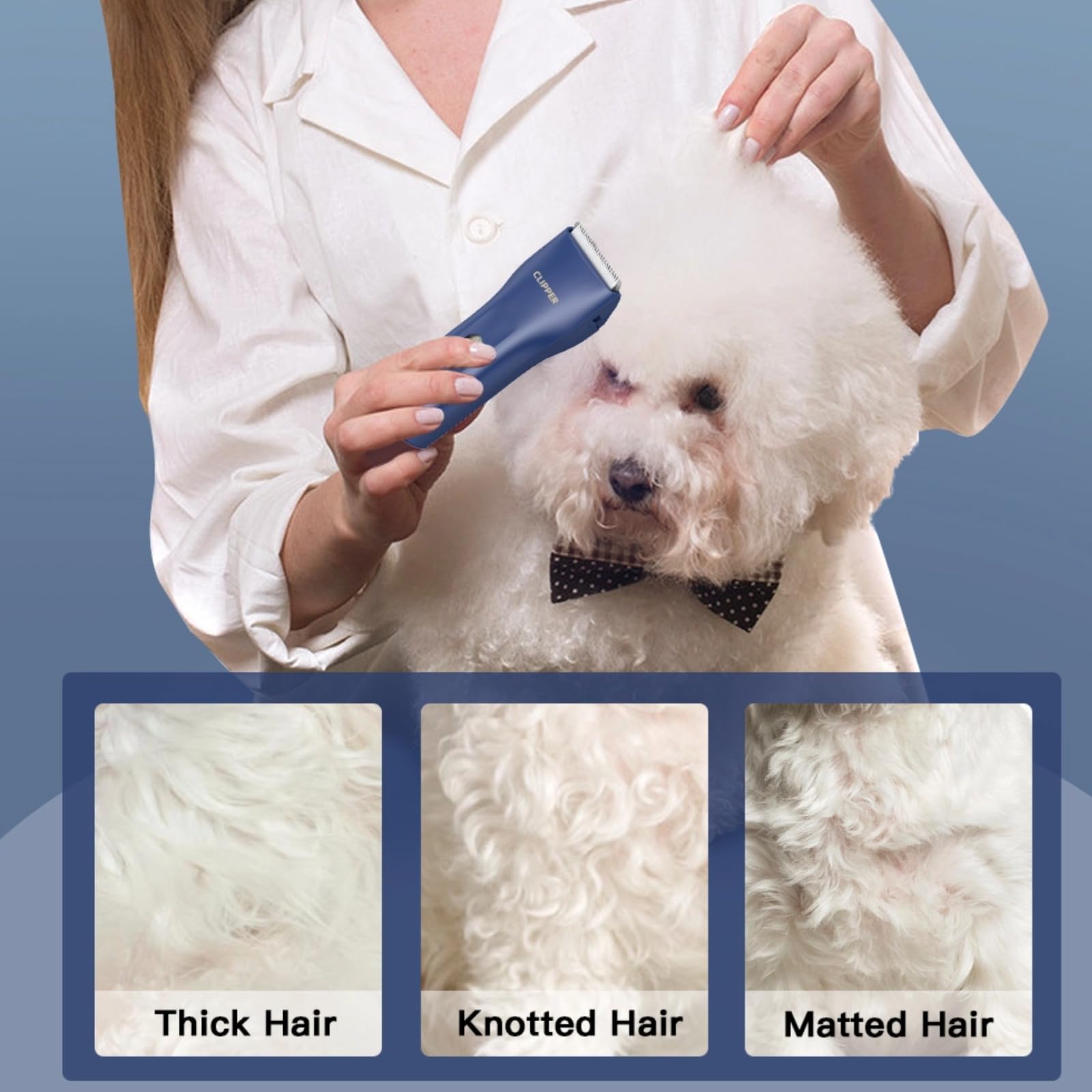 Tawiijou Pet Hair Clipper waterproof body for easy wash and maintenance.