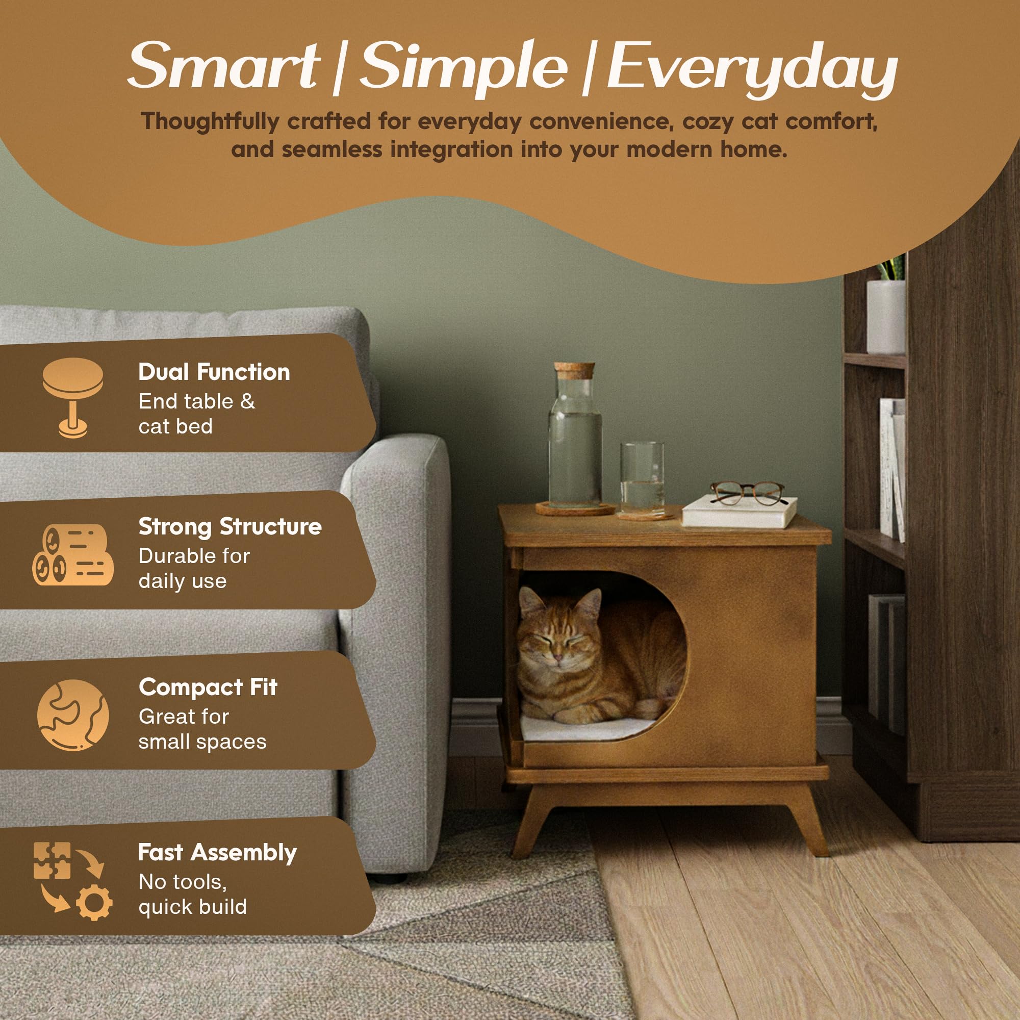 TAYROCK compact design cat furniture—fits small spaces without crowding.