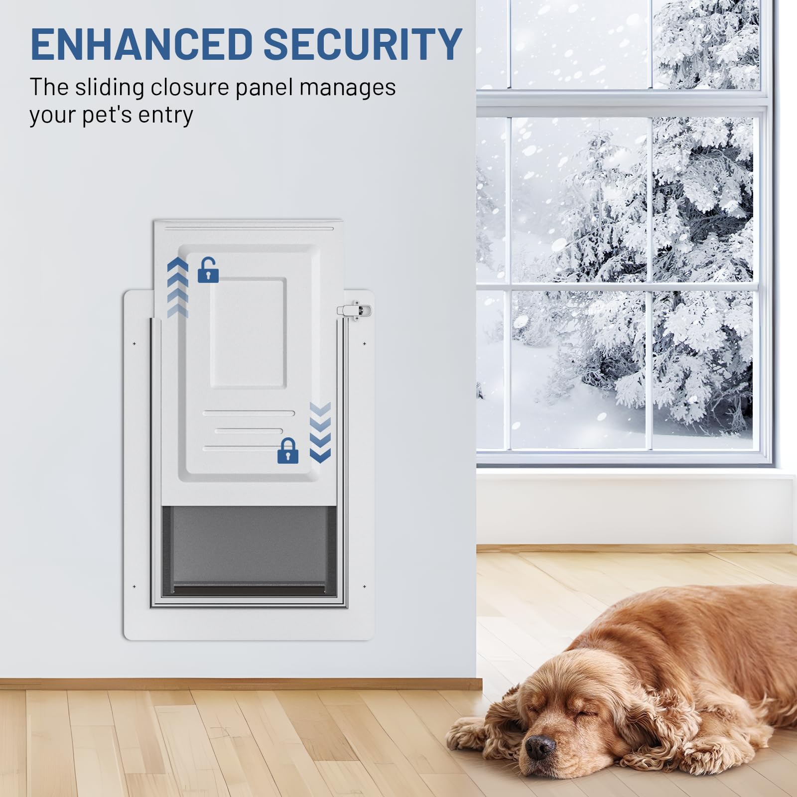 TBC PET dog door wall 2.0 double-flap design improves weatherproofing and insulation