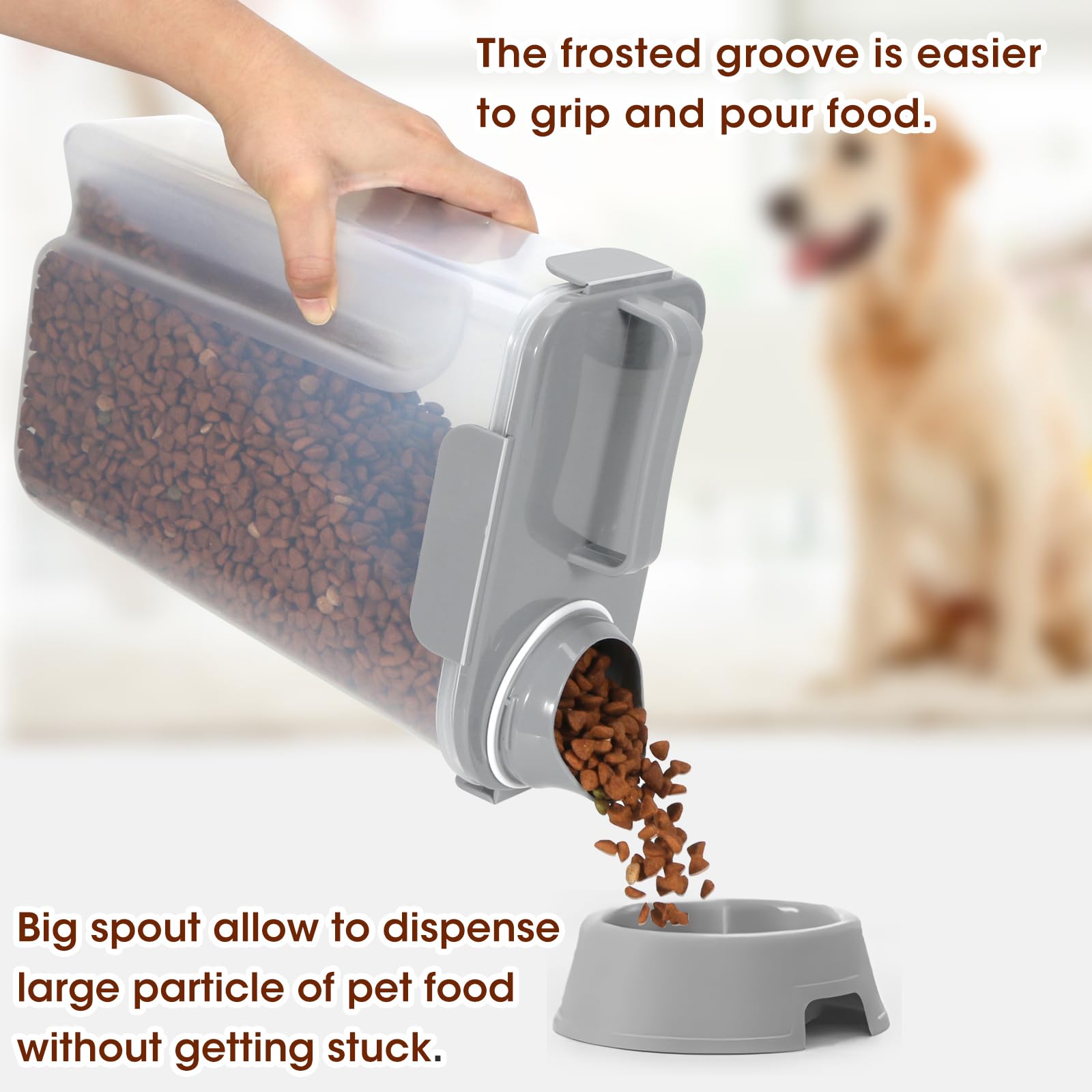 TBMax airtight snap-lock latches seal freshness for pet food storage