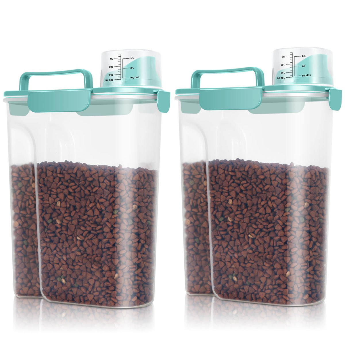 TBMax dog food bin front view demonstrates a sturdy 6-qt container for mess-free feeding.