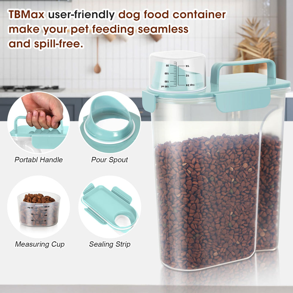 TBMax dog food storage container with durable build for indoor and outdoor use.