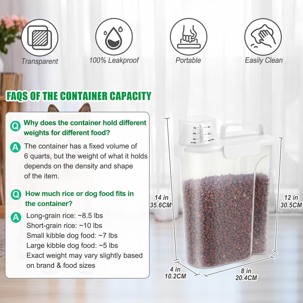 TBMax dog food storage container wide spout for easy pouring of large kibble.