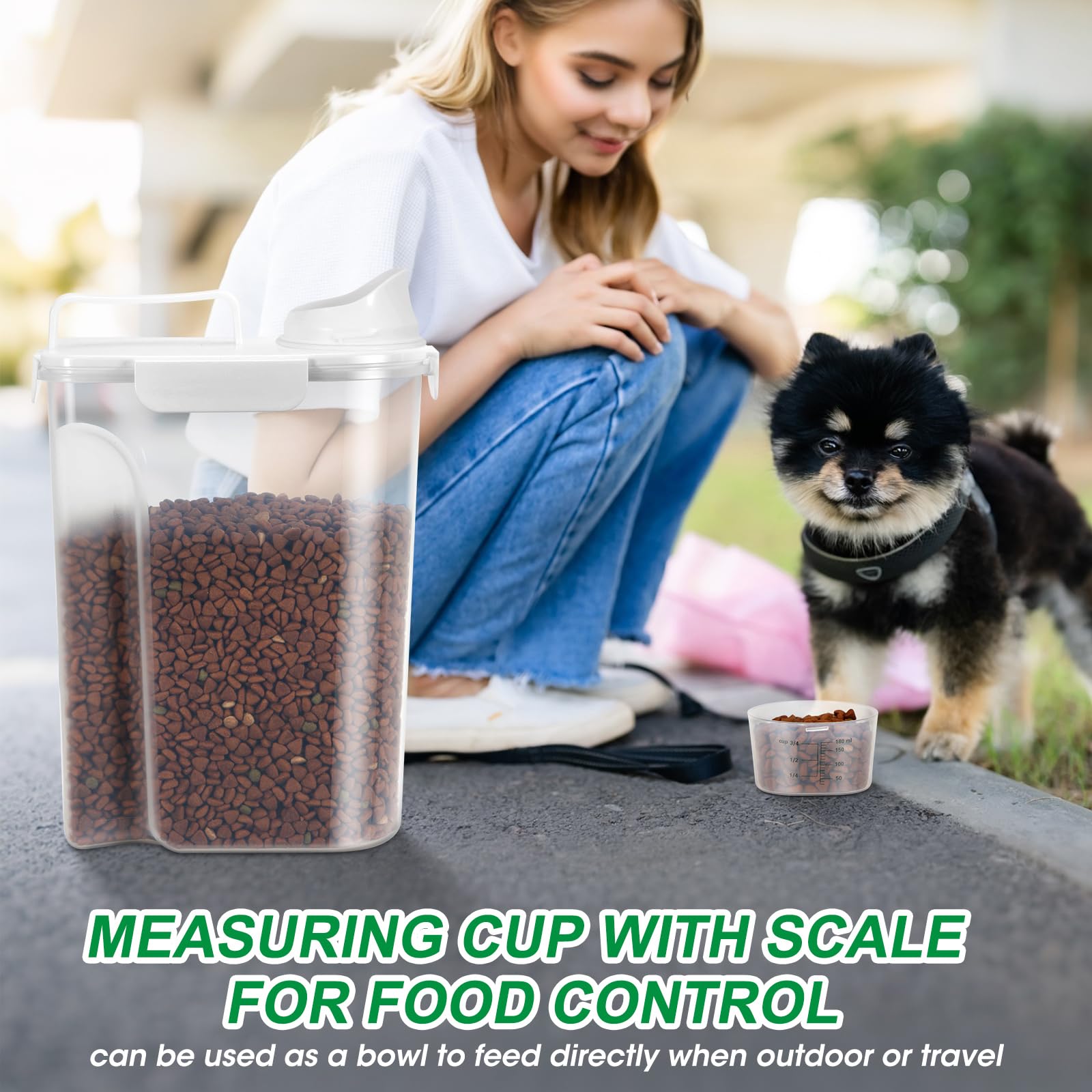 TBMax pet food bin frosted ergonomic design offers comfortable grip.