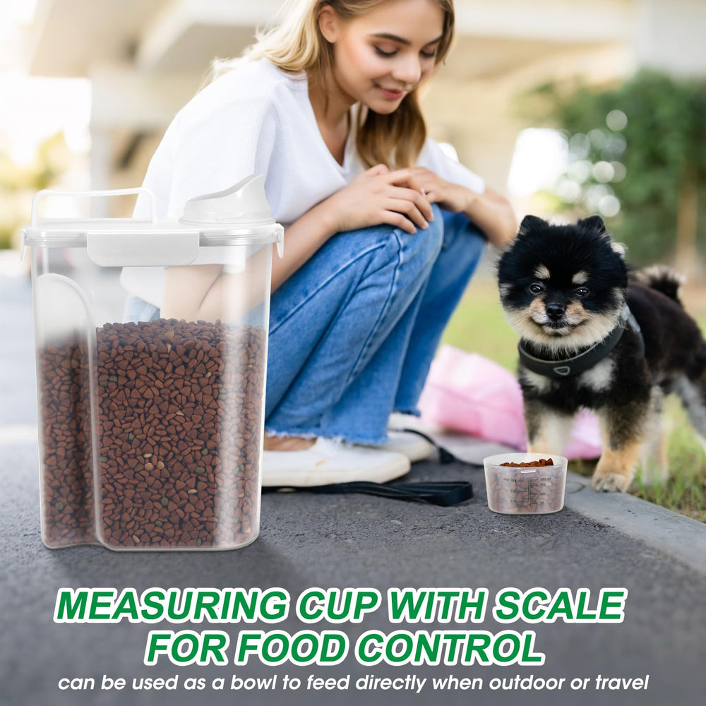 TBMax pet food bin frosted ergonomic design offers comfortable grip.