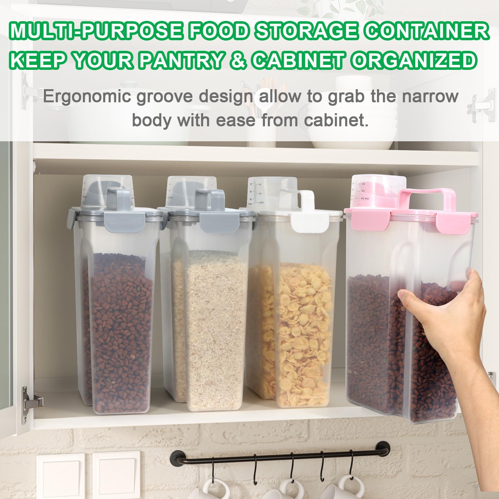 TBMax pink lid design with dispense cup for portioning kibble.