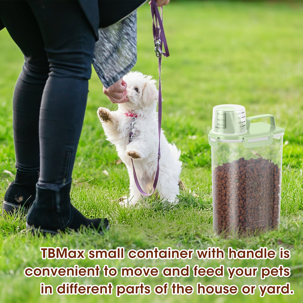 TBMax-travel-friendly-dog-food-container underscores lightweight design for road trips.