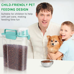 TBMax travel-friendly pet food container with sturdy handle for transport.