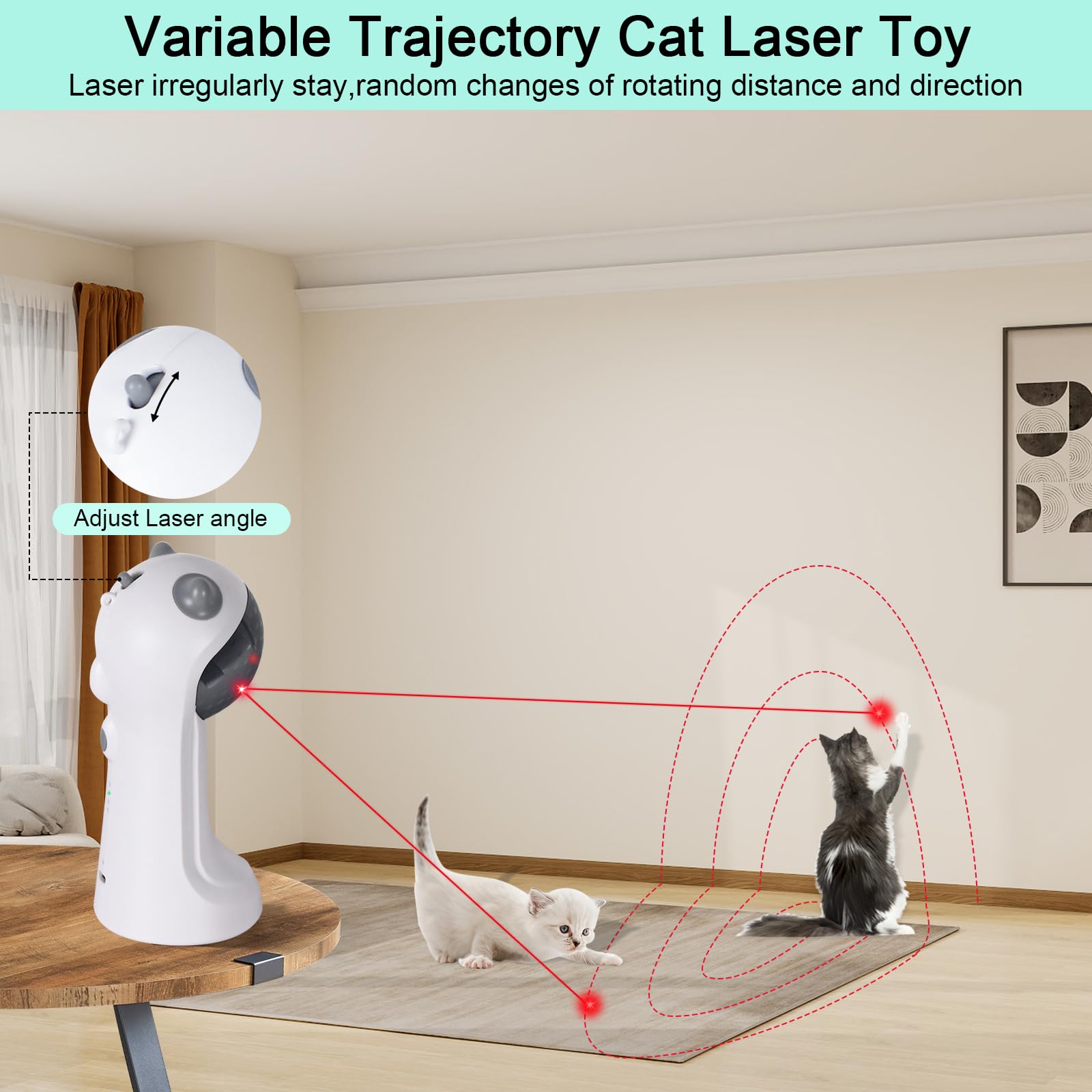 TBTeek Juguete para Gatos: patrones ajustables para juego continuo.