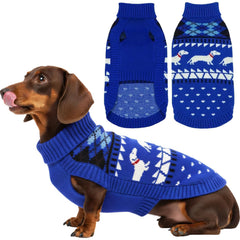 T'CHAQUE Christmas dachshund sweater with festive pattern for cozy holiday wear